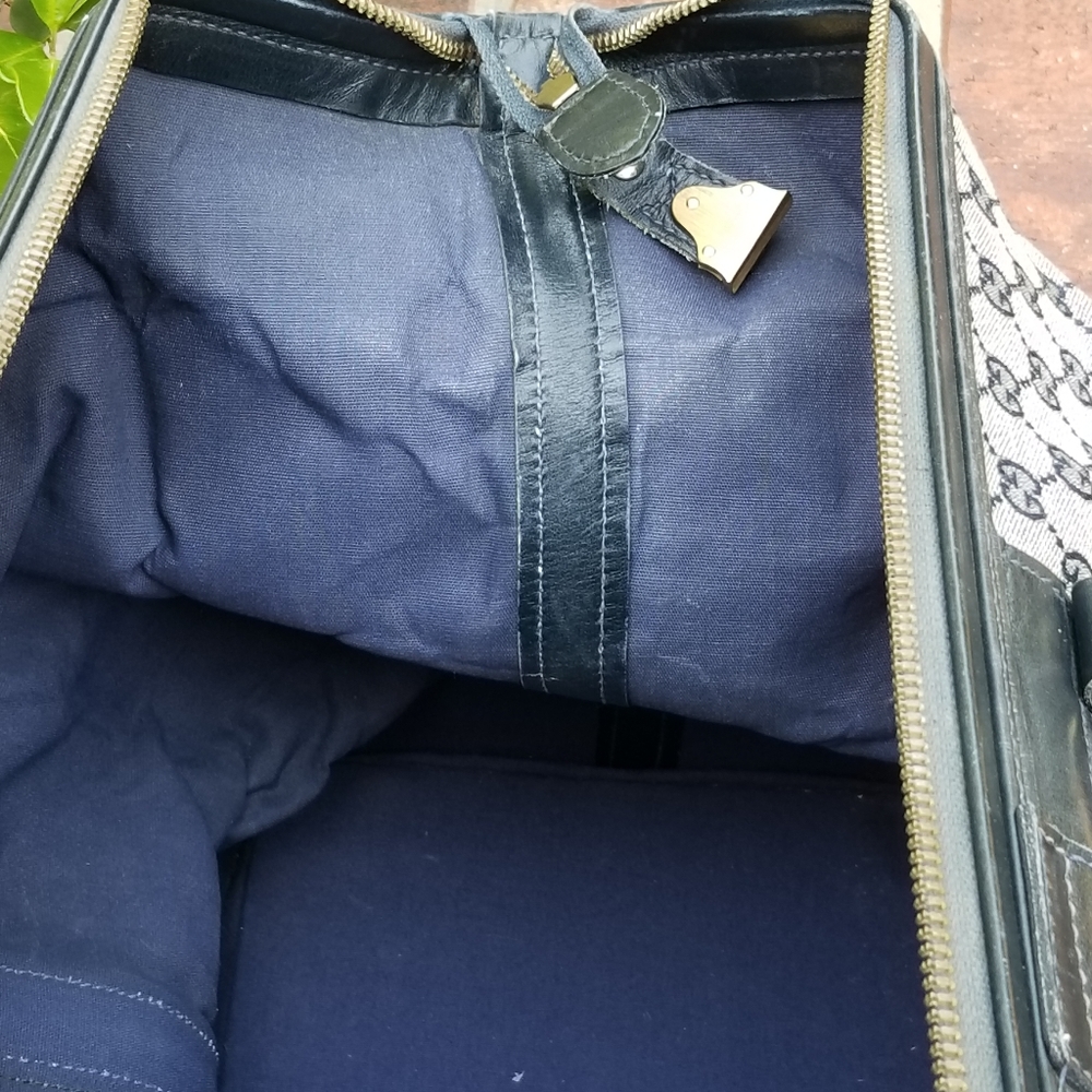 Fabulous Rare Vintage Gucci web travel weekender Boston Train Case luggage bag - Picture 15 of 16
